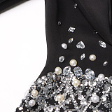 SUPER WHOLESALE|  Rhinestone Blazer Collar Dress