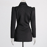 SUPER WHOLESALE|  Rhinestone Blazer Collar Dress