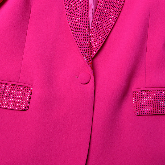 SUPER WHOLESALE|  Feather Cuffs Bling Blazer Top