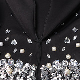 SUPER WHOLESALE|  Rhinestone Blazer Collar Dress