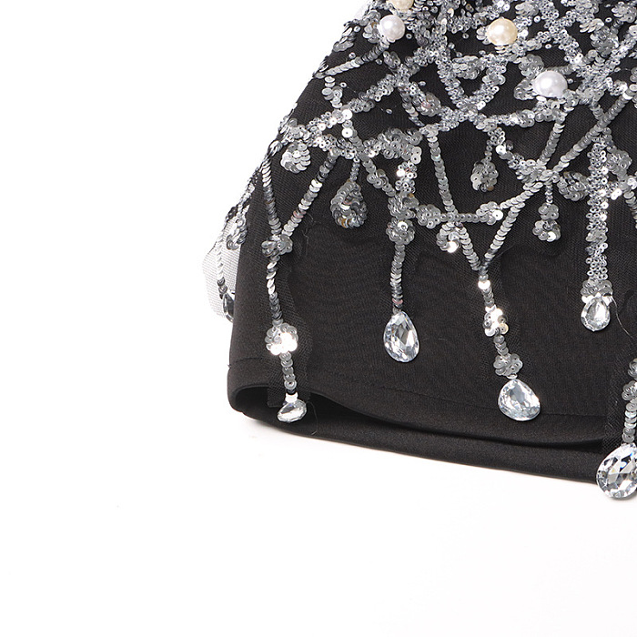 SUPER WHOLESALE|  Rhinestone Blazer Collar Dress