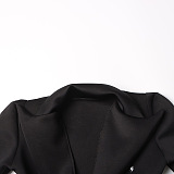 SUPER WHOLESALE|  Rhinestone Blazer Collar Dress