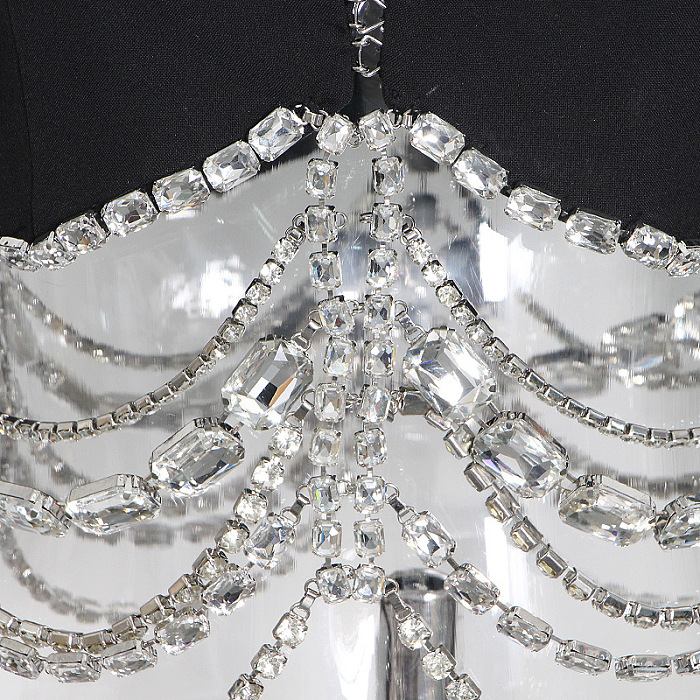 SUPER WHOLESALE| Rinestone Chain Skirt Set