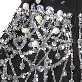 SUPER WHOLESALE|  Rhinestone Blazer Collar Dress