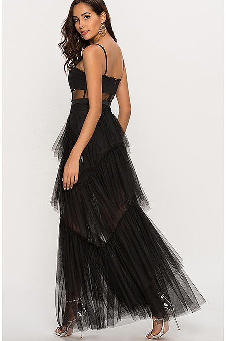 SUPER WHOLESALE| Layers See-through Maxi Dress