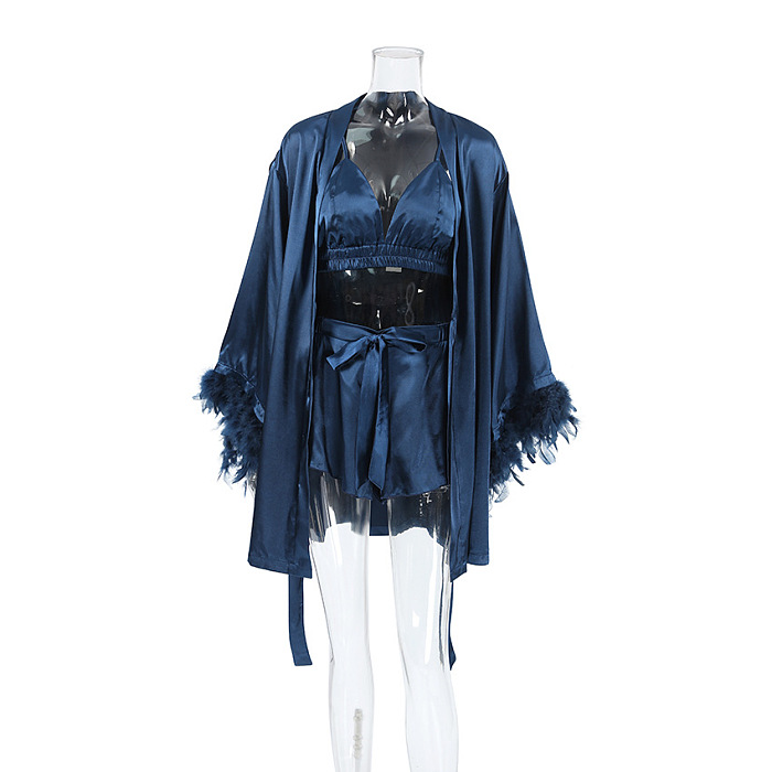 SUPER WHOLESALE| 3 Pieces Silk Pajamas