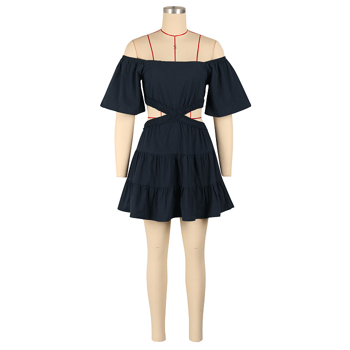 SUPER WHOLESALE| Off-Shoulder Cut-out Mini Dress