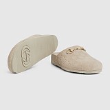 SUPER WHOLESALE| Horsebit  sShearling-lined Suede Mules