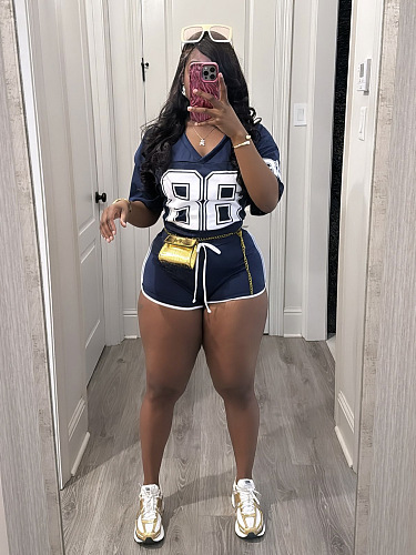 SUPER WHOLESALE| V Neck Jersey Sjhorts Set