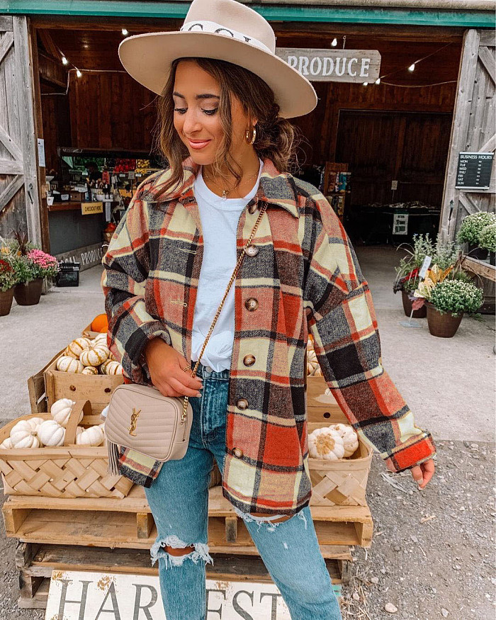 SUPER WHOLESALE| Plaid Shirt Top