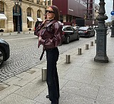 SUPER WHOLESALE | Lantern Sleeve Pu Jacket Top