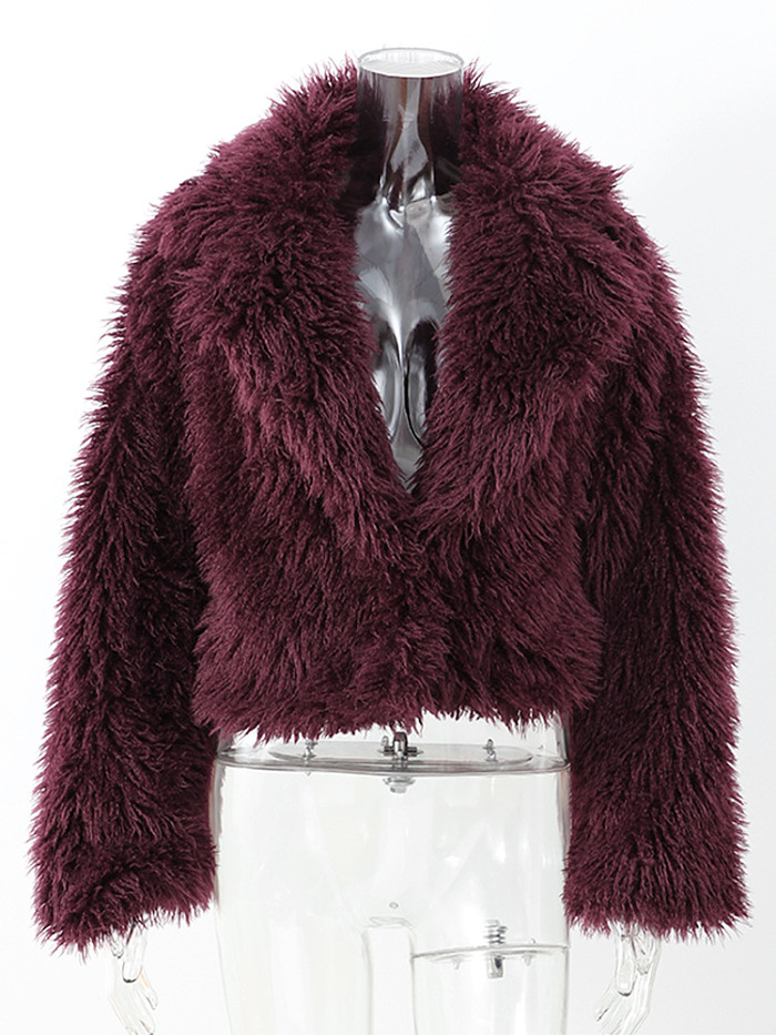 SUPER WHOLESALE | Turn-down Wool Crop Top