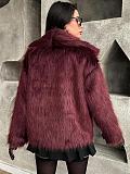 SUPER WHOLESALE | Turn-down Wool Top in Wine Red