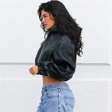 SUPER WHOLESALE | Leather Hoodie Crop Top