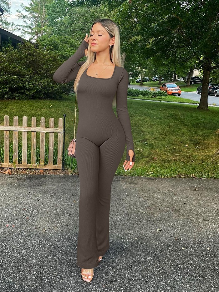 SUPER WHOLESALE | Square Neck Jumpsuit in 6 Colors