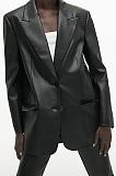 SUPER WHOLESALE | Leather Blazer Top
