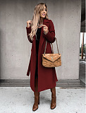 SUPER WHOLESALE | Woollen Long Coat in Wine Red