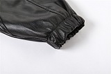 SUPER WHOLESALE | Leather Hoodie Crop Top