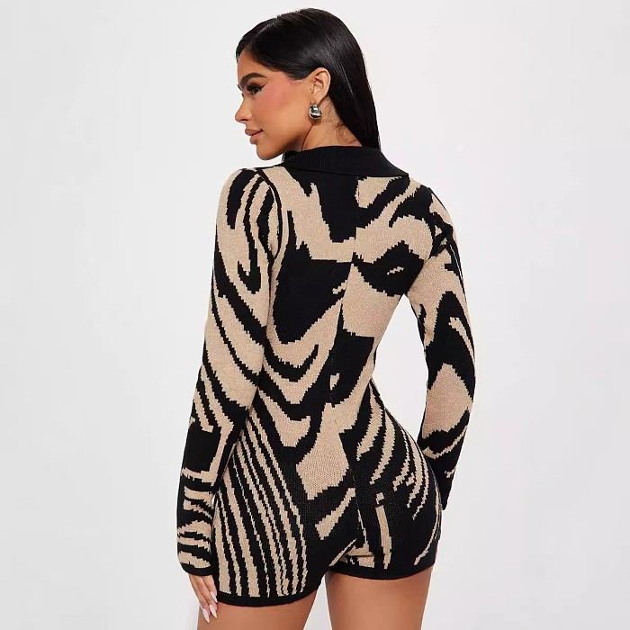 SUPER WHOLESALE | Knitted Romper in Two Tones