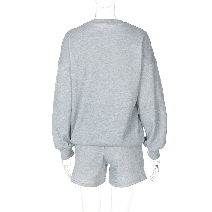 SUPER WHOLESALE | Oversize Printed Sweater Top & Shorts