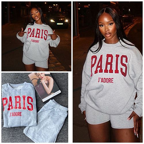 SUPER WHOLESALE | Oversize Printed Sweater Top & Shorts
