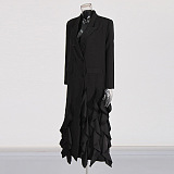 SUPER WHOLESALE | Ruffle Hem Design Long Blazer Dress