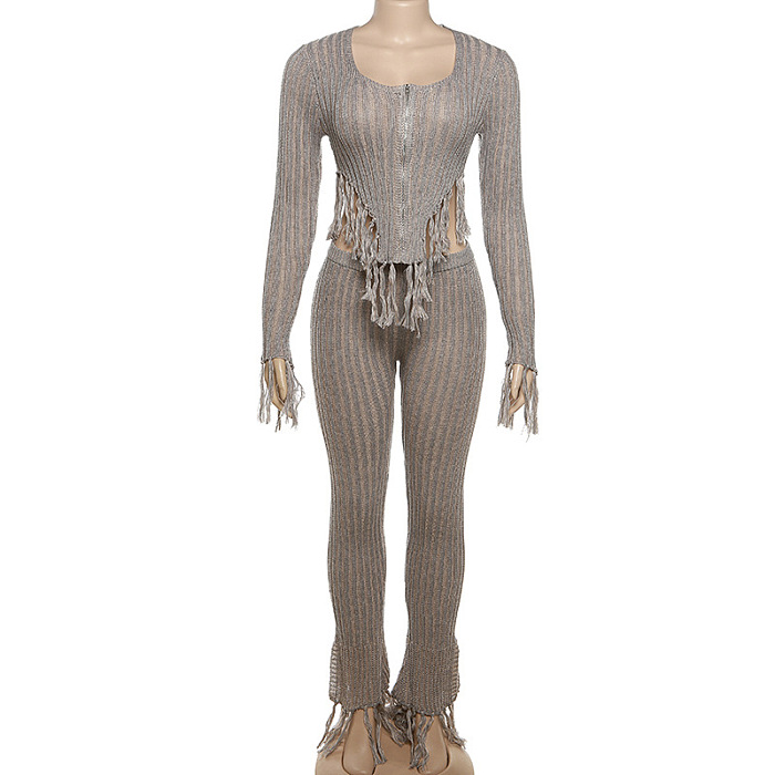 SUPER WHOLESALE |  Fringes Knitted 2Pieces