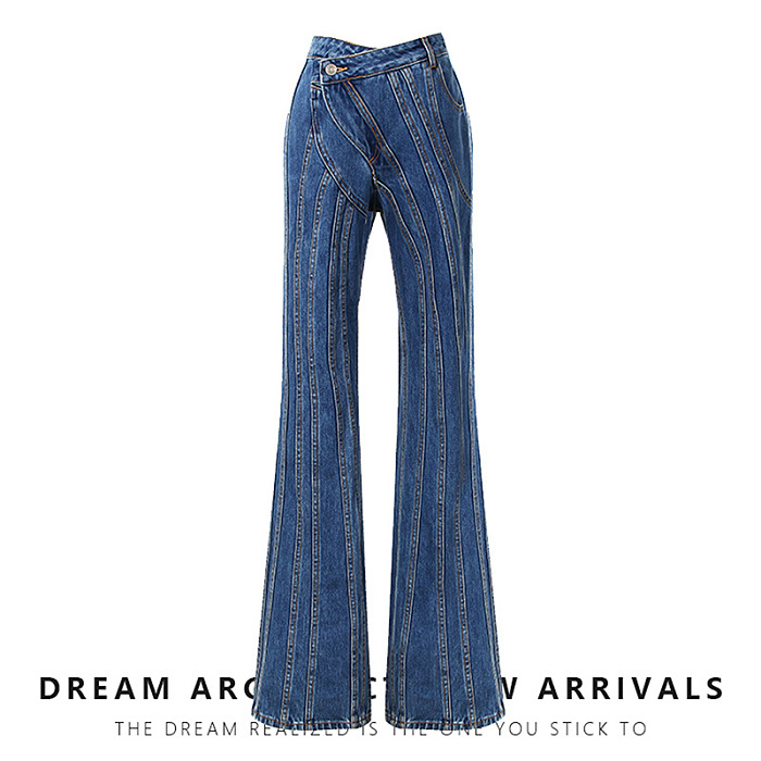 SUPER WHOLESALE | High Waisted Flared Paneled Jean