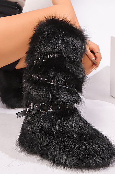 SUPER WHOLESALE |  Knee High Buckles High Boots.
