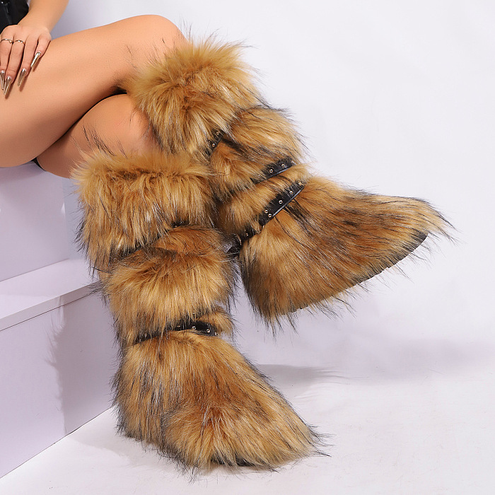 SUPER WHOLESALE |  Knee High Buckles High Boots.