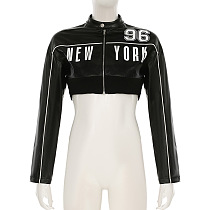 SUPER WHOLESALE | Pu Material Crop Jacket Top
