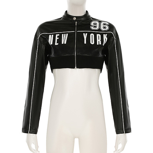 SUPER WHOLESALE | Pu Material Crop Jacket Top