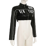 SUPER WHOLESALE | Pu Material Crop Jacket Top