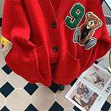 SUPER WHOLESALE | Bear Embroidered Cadigan