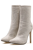 Bling Bling Zip Up Ankle High Short Boots