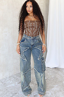 SUPER WHOLESALE | Distressed Cargo Jeans