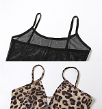 SUPER WHOLESALE | Leopard print mesh 2 piece top