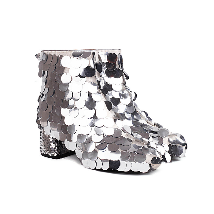 SUPER WHOLESALE | Sequined Side Zipped Ankle Boots