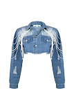 SUPER WHOLESALE | Pearl Chain Denim Jacket