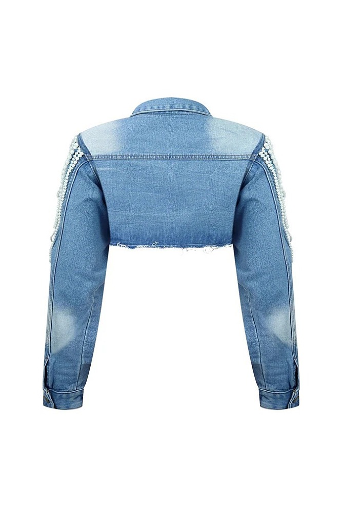SUPER WHOLESALE | Pearl Chain Denim Jacket