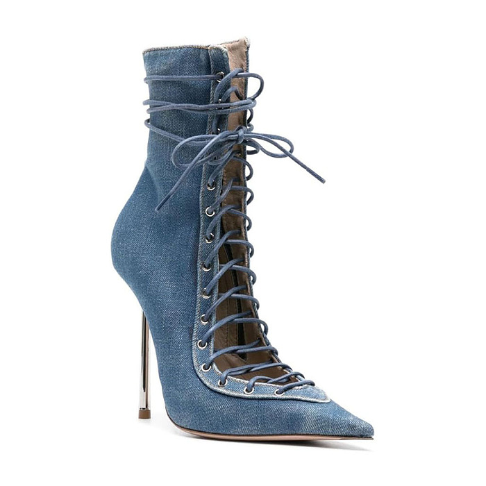 SUPER WHOLESALE | Lace Up Sharp Toe Heels