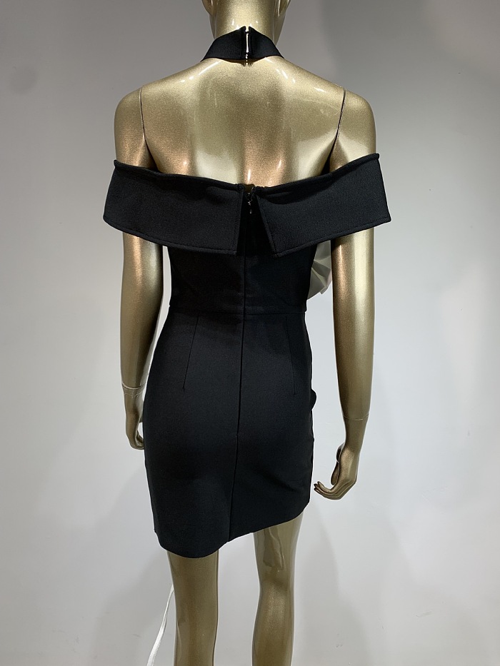 SUPER WHOLESALE | Strapless Big Rose Decoration Mini Dress
