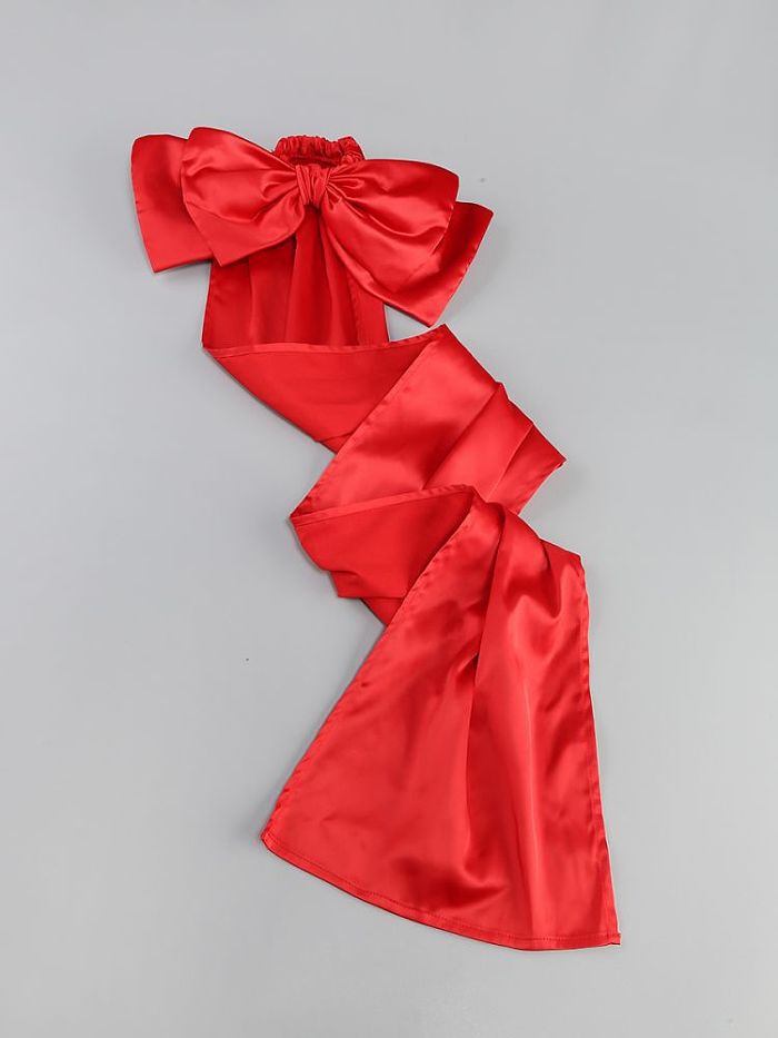 SUPER WHOLESALE | Strapless Mini Dress with Bows, Cuffs, Strip