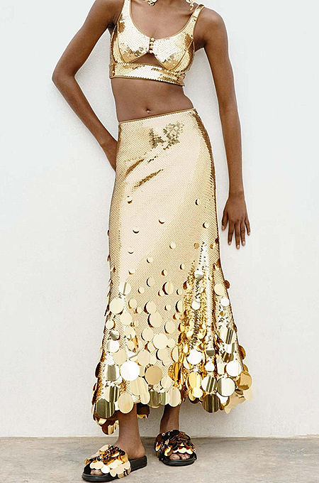 SUPER WHOLESALE | Sequins Flare Skirt