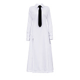 SUPER WHOLESALE | Side Split Shirt Dress with Tie