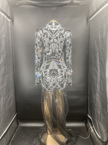 SUPER WHOLESALE | Lace Patchwork Rhinestone Blazer Dress