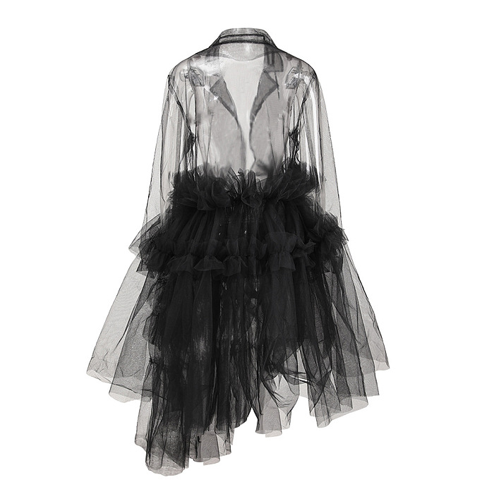 SUPER WHOLESALE | See-through Patchwork Shirt Dress