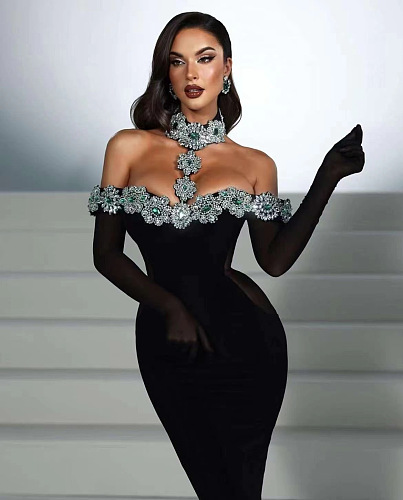 SUPER WHOLESALE | Beaded Haute Couture Party Dress