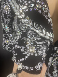 SUPER WHOLESALE | Lace Patchwork Rhinestone Blazer Dress