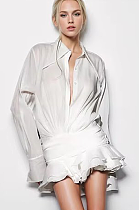 SUPER WHOLESALE | Lantern Sleeves Shirt Dress